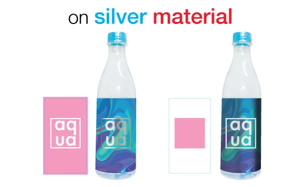 opaque white on clear material