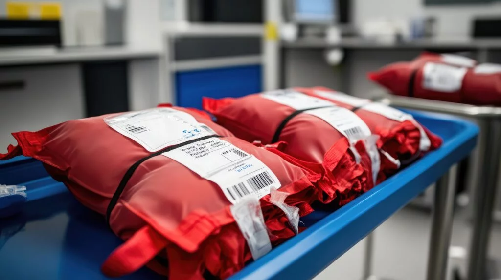 Blood bag labels