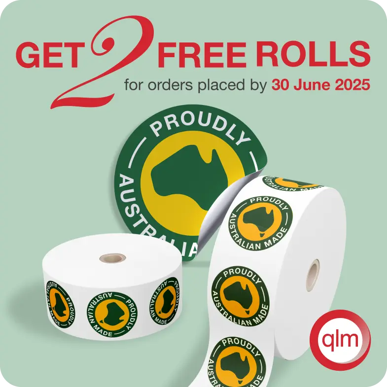 Get 2 free Australian Made sticker rolls