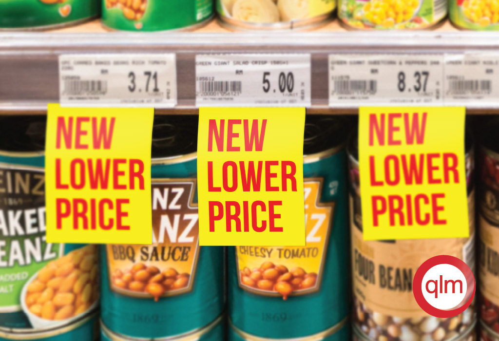 New lower price stickers for supermarkets & retails - sticky tickets